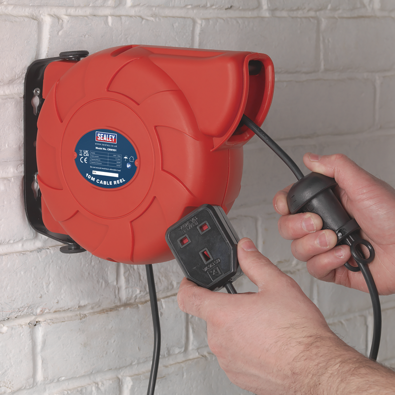 Sealey CRM101 10m Retracting Cable Reel 230V
