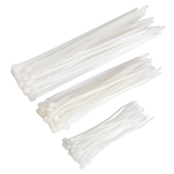 Sealey CT75W Cable Tie Assortment White - Pack of 75