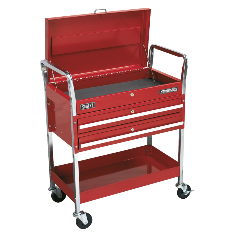 Sealey CX1042D 2-Level Heavy-Duty Trolley with Lockable Top & 2 Drawers