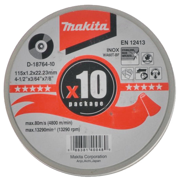 Makita D-18764-10 Thin Cutting Disc 115mm x 1.2mm x 22.23mm