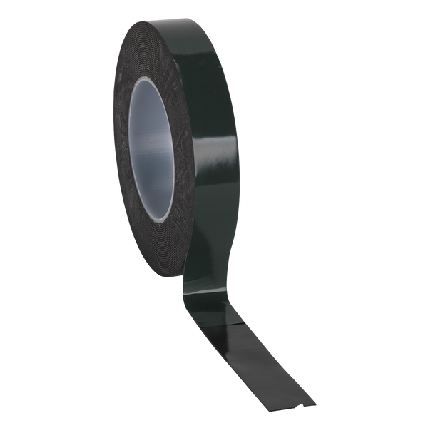 Sealey DSTG2510 25mm x 10m Double-Sided Adhesive Foam Tape - Green Backing