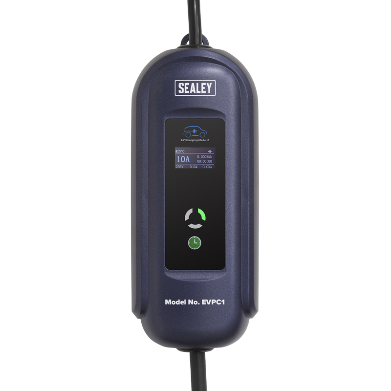 Sealey EVPC1 10A Type 1 to UK 3-Pin Plug Portable EV Charger - 5m Cable