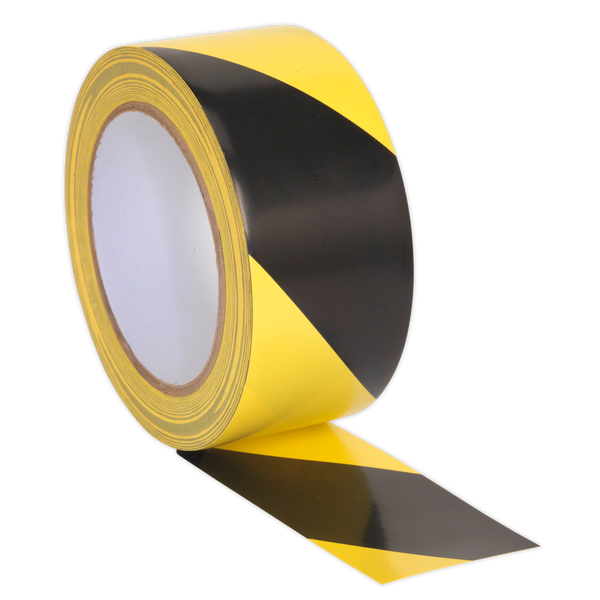 Sealey HWTBY 50mm x 33m Black/Yellow Hazard Warning Tape