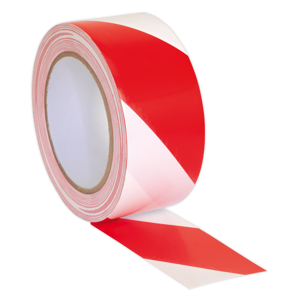 Sealey HWTRW 50mm x 33m Red/White Hazard Warning Tape