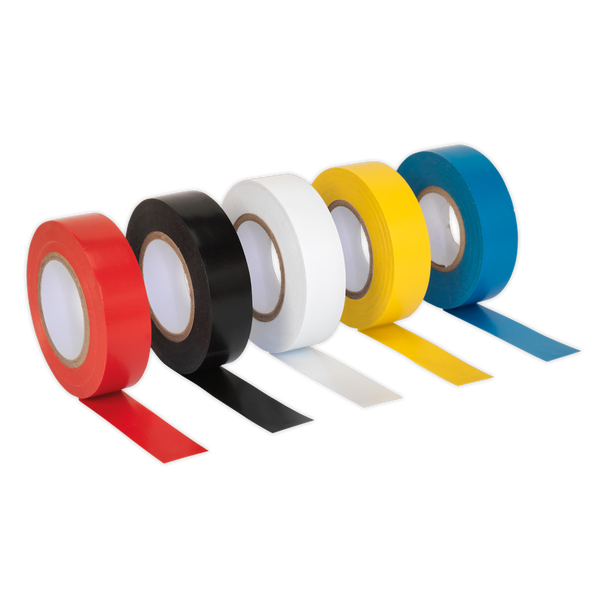 Sealey ITMIX10 19mm x 20m PVC Insulating Tape - Mixed Colours - Pack of 10