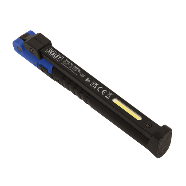 Sealey LED01B 2 COB & 1 SMD LED Rechargeable Slim Folding Pocket Light - Blue