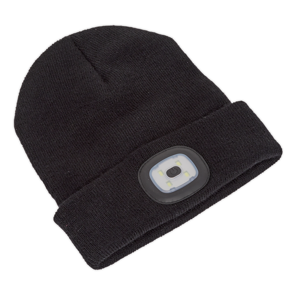 Sealey LED185 4 SMD LED USB Rechargeable Beanie Hat