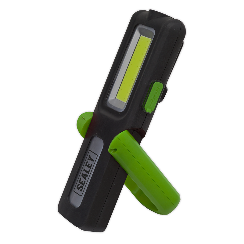 Sealey LED318G 5W COB & 3W SMD LED Rechargeable Inspection Light with Power Bank - Green