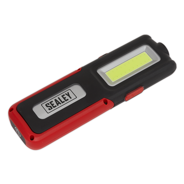 Sealey LED318R 5W COB & 3W SMD LED Rechargeable Inspection Light with Power Bank - Red