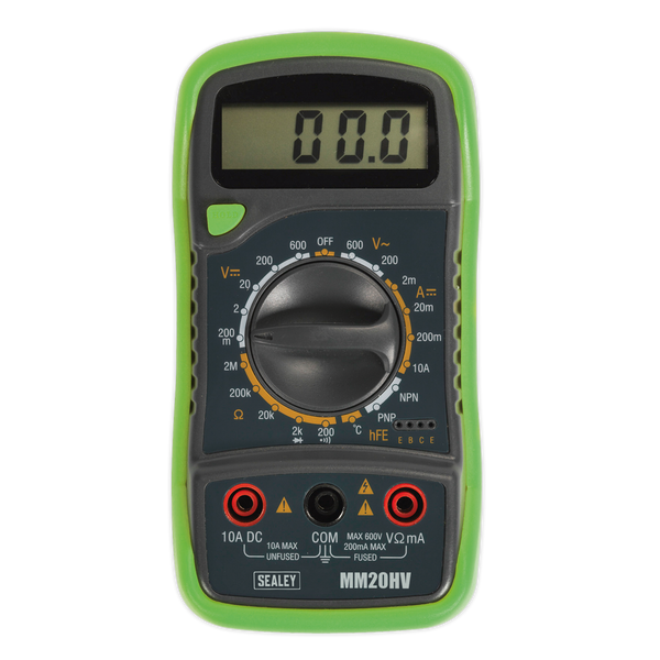 Sealey MM20HV 8-Function Hi-Vis Digital Multimeter with Thermocouple