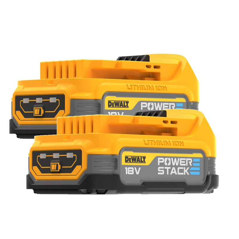 DeWalt DCK2050E2T Hammer Drill Driver & Impact Driver Kit with 2x DCBP034 POWERSTACK Batteries & Charger