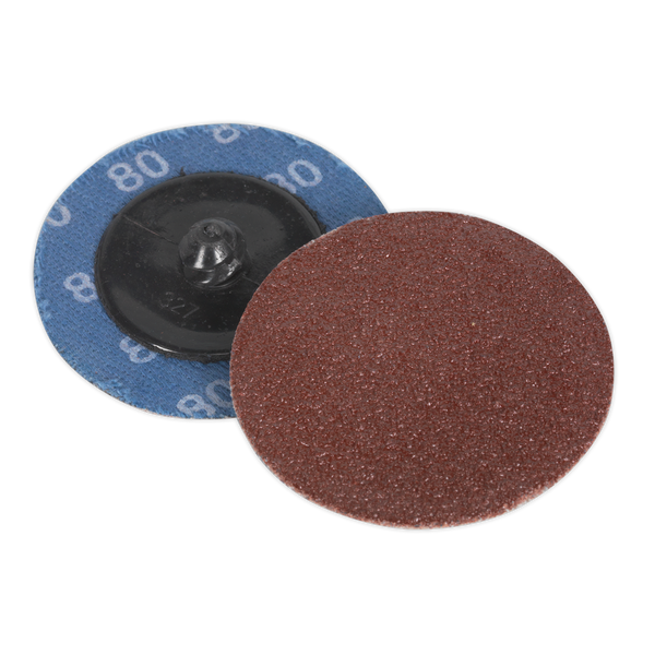 Sealey PTCQC5080 Ø50mm Quick-Change Sanding Disc 80Grit - Pack of 10