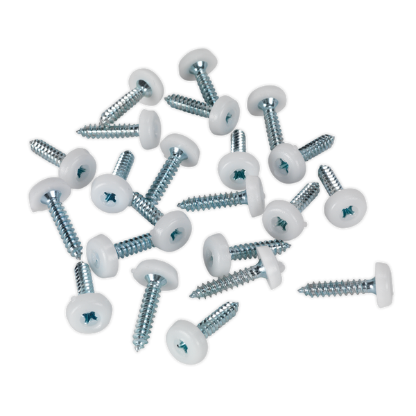 Sealey PTNP5 4.8 x 24mm White Numberplate Screw - Pack of 50