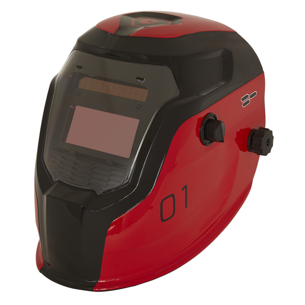 Sealey PWH1 Auto Darkening Welding Helmet - Shade 9-13 - Red