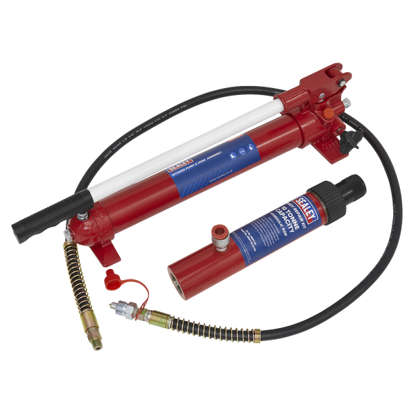 Sealey RE97.10-COMBO 10tonne Push Ram with Pump & Hose Assembly
