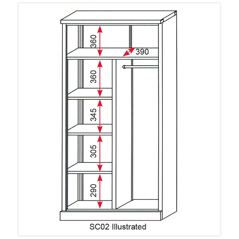 Sealey SC02 4 Shelf 2 Door Floor Cabinet plus Hanging Rail