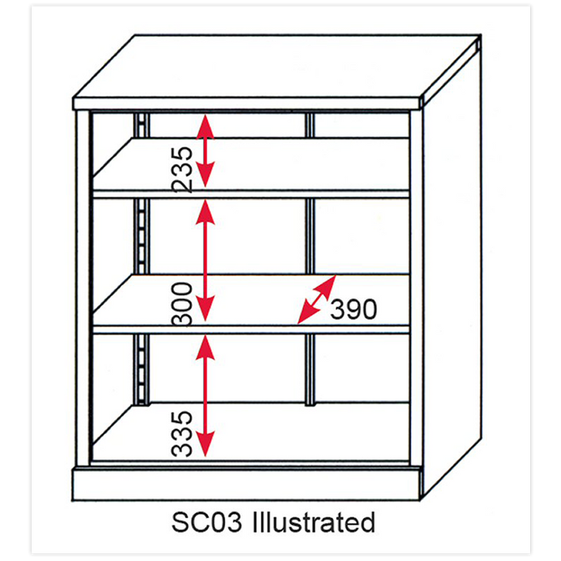 Sealey SC03 2 Shelf 2 Door Floor Cabinet