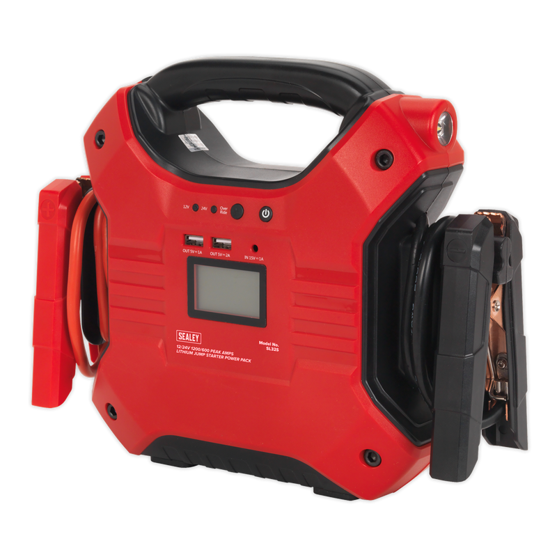 Sealey SL32S 1200/450A 12/24V Jump Starter Power Pack Lithium-ion Phosphate (LiFePo4)