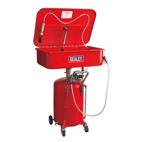 Sealey SM224 50L Air Operated Mobile Parts Cleaning Tank with 65L Reservoir