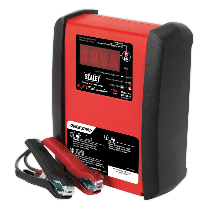 Sealey SPI15S Schumacher® 15A 12V Intelligent Battery Charger