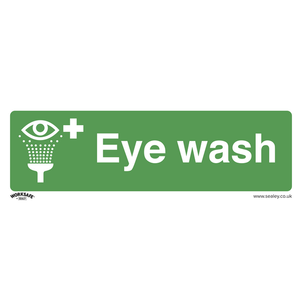 Sealey SS58V10 Eye Wash - Safe Conditions Safety Sign - Self-Adhesive Vinyl - Pack of 10