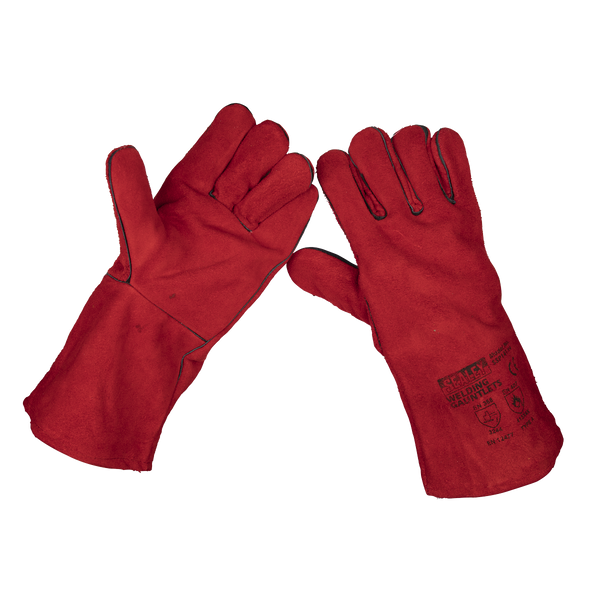 Sealey SSP141 Lined Leather Welding Gauntlets - Pair