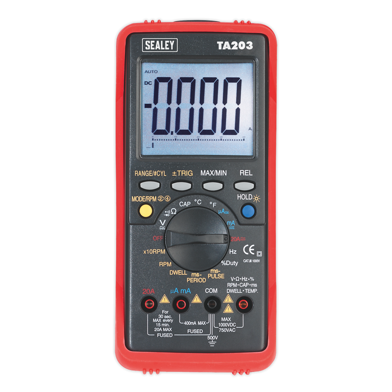 Sealey TA203 15-Function Digital Automotive Multimeter with Bar Graph/PC Link