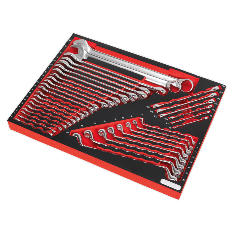 Sealey TBTP03 35pc Spanner Set with Tool Tray
