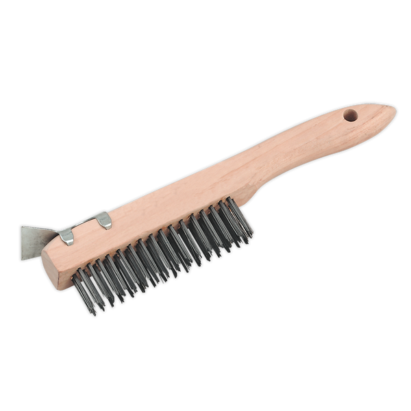 Sealey WB03 Engineer's Wire Brush with Steel Fill & Scraper