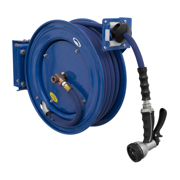 Sealey WHR1512 15m Heavy-Duty Retractable Water Hose Reel Ø13mm ID Rubber Hose
