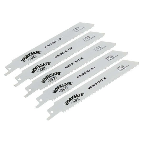 Sealey WRS3018/150 150mm 10tpi Reciprocating Saw Blade - Pack of 5