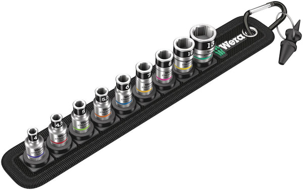Wera 05003880001 Belt A 1 Zyklop socket set with holding function, 1/4" drive, 10 pieces