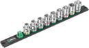 Wera 05005460001 Magnetic socket rail C 4 Zyklop socket set, 1/2" drive, 9 pieces