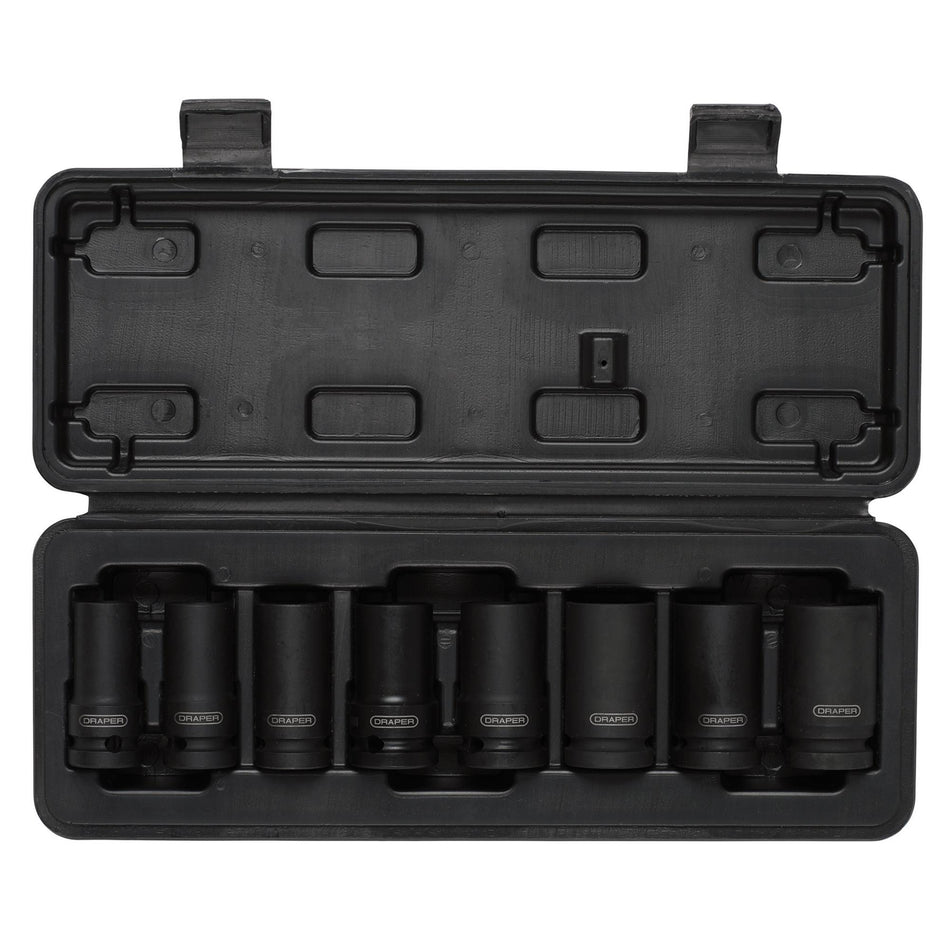 DRAPER 02746 Locking Wheel Nut Removal Set, 1/2" Sq. Dr. (8 Piece)