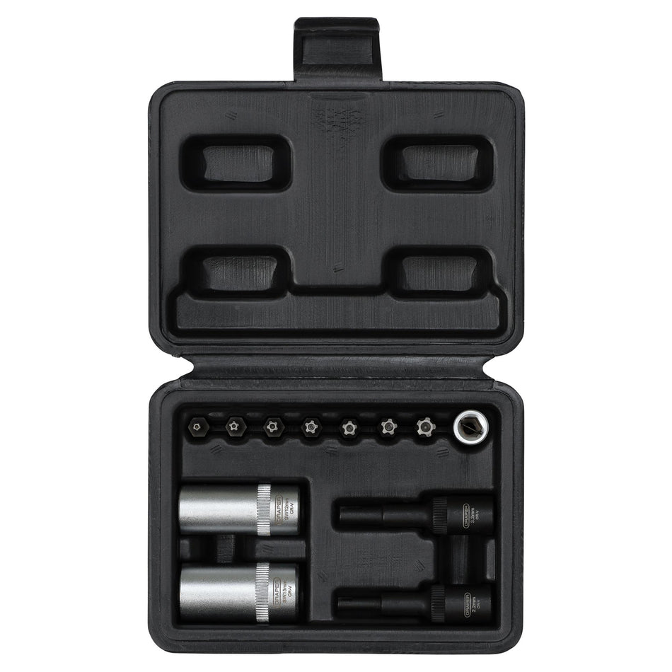 DRAPER 02907 Air Conditioning and ECU Tool Kit, 1/4" Sq. Dr. (12 Piece)