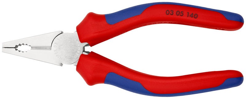 KNIPEX 03 05 140 Combination Pliers with multi-component grips chrome-plated 140 mm