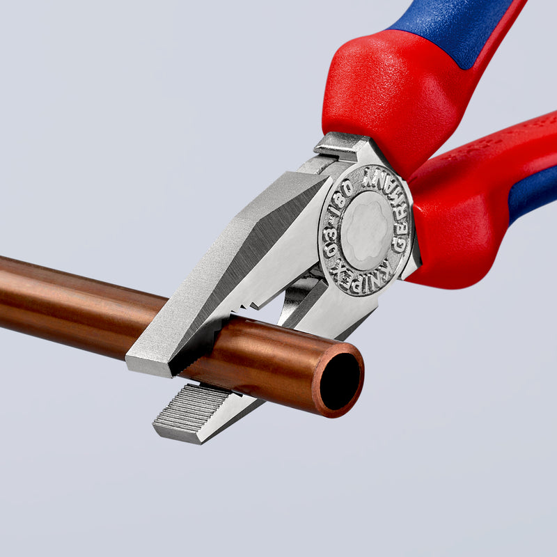 KNIPEX 03 05 180 Combination Pliers with multi-component grips chrome-plated 180 mm