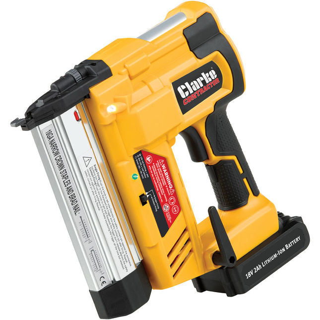 Clarke 6487058 Contractor CONSN18LiC 18V Li-Ion Stapler/Nailer with 1 x 2Ah Battery