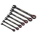 Draper 03895 Draper Expert HI-TORQ; Metric Ratchet Combination Spanner Set, Black (7 Piece)