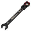 Draper 03922 Draper Expert HI-TORQ; Metric Flexible Head Ratchet Combination Spanner, 15mm, Black
