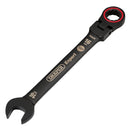 Draper 03923 Draper Expert HI-TORQ; Metric Flexible Head Ratchet Combination Spanner, 16mm, Black