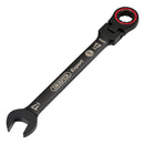 Draper 03924 Draper Expert HI-TORQ; Metric Flexible Head Ratchet Combination Spanner, 17mm, Black