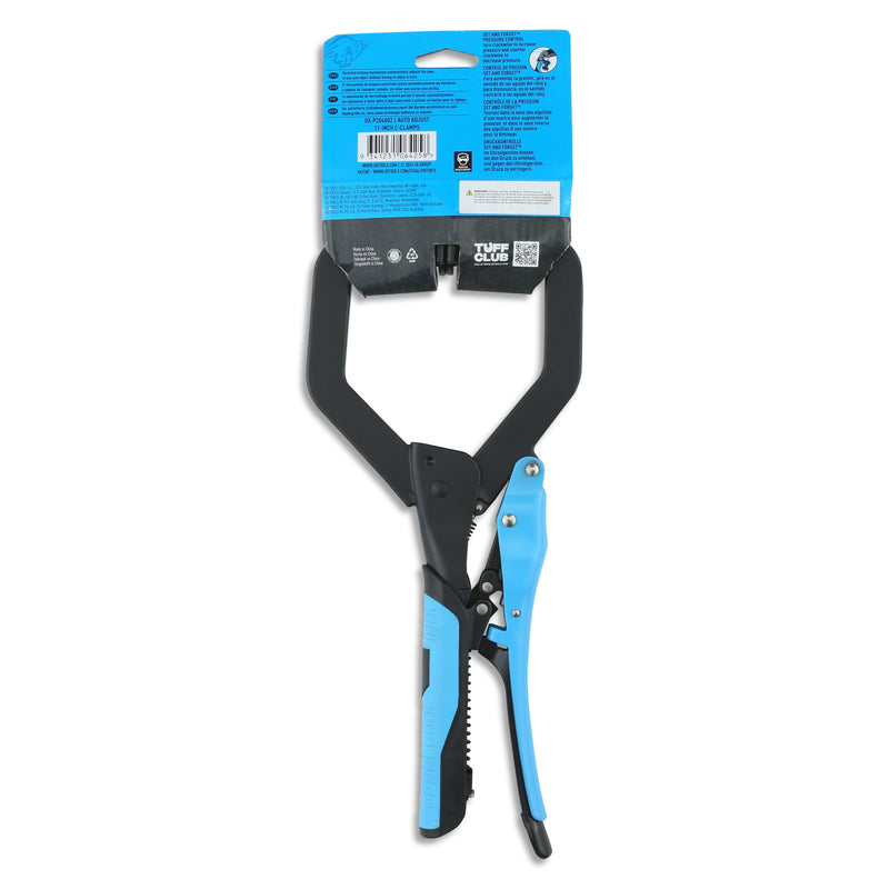 OX Hand Tools P204802 Auto Adjust 11-Inch C Clamp With Swivel Pad - Gripped