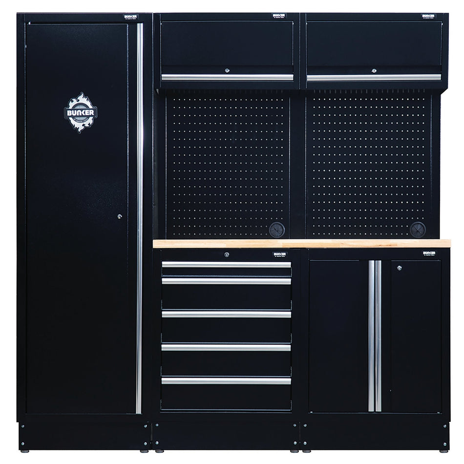 BUNKER 04488 Modular Storage Combo with Hardwood Worktop (11 Piece)