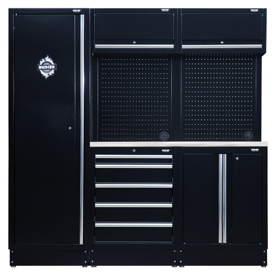 BUNKER 04503 Modular Storage Combo with Stainless Steel Worktop (11 Piece)