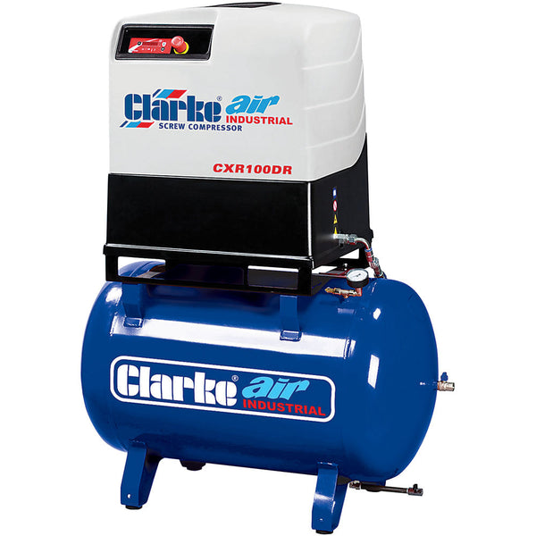 Clarke 2456320 CXR100DR 37.1cfm 270Litre 10HP Industrial Screw Compressor With Dryer (400V)