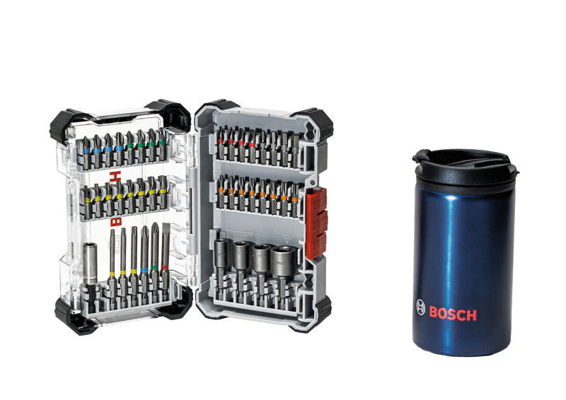 Bosch 061599767L 43 Piece Screwdriving Accessories Bit Set + Free Bosch Mug