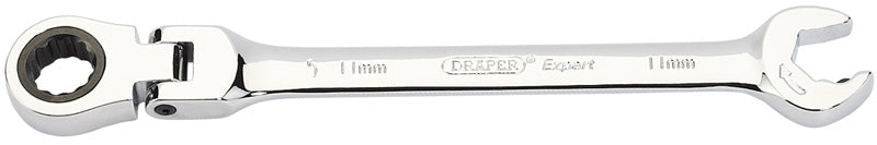 Draper 06855 Metric Combination Spanner with Flexible Head and Double Ratcheting Features (11mm)