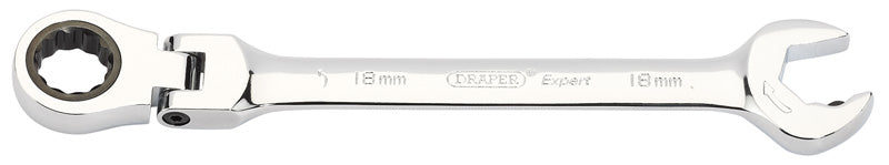 Draper 06863 Metric Combination Spanner with Flexible Head and Double Ratcheting Features (18mm)