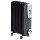 Clarke 6934009 BR9/200 2kW 9 Fin Black Oil Filled Radiator with Timer